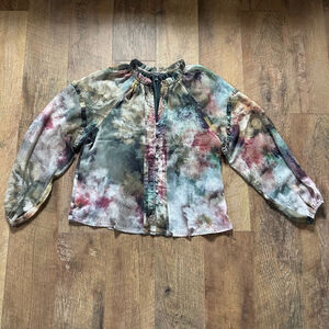 Women's HAVER London Blouse Size M Multicolor Floral Print